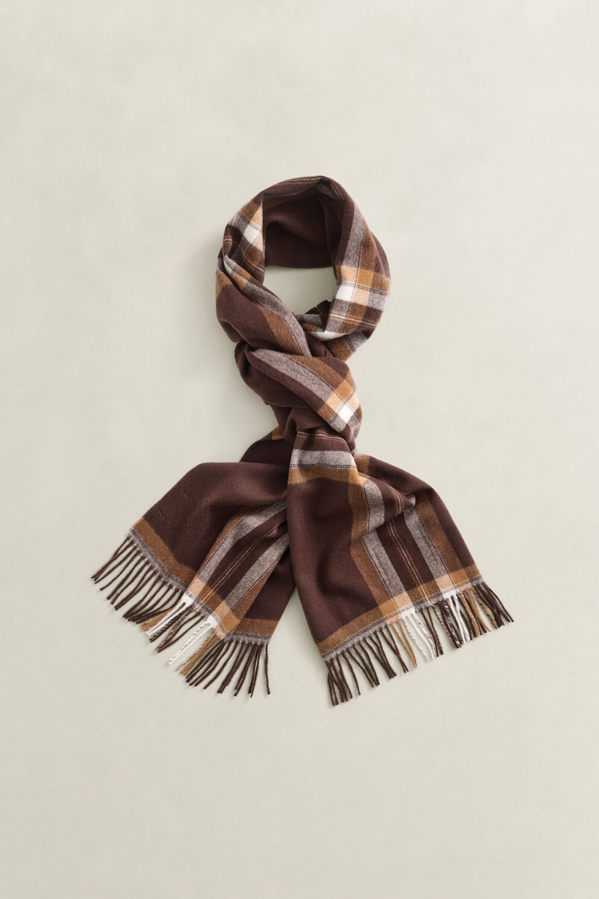 Cachecol em lã com padrão Tartan