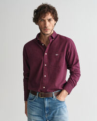 Camisa de flanela com micropadrão de xadrez regular fit