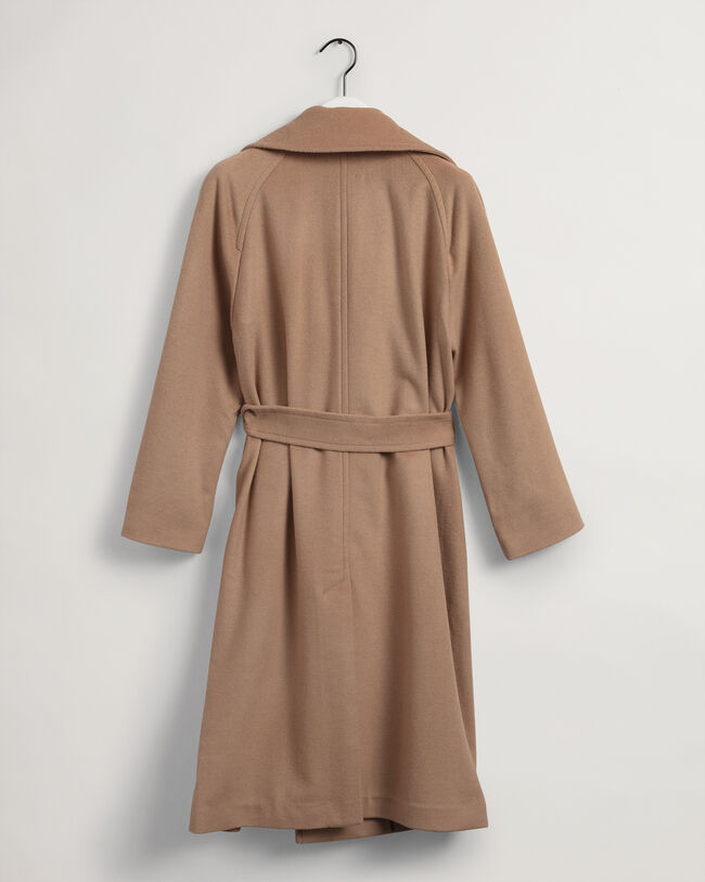 Sobretudo com cinto em mistura de lã