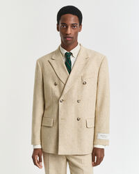 Casaco de fato em malha Nepps com padrão espinha de peixe relaxed fit