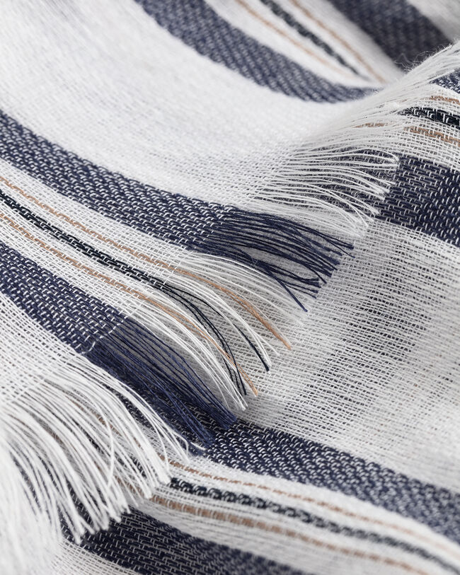 Lenço de linho e algodão às riscas