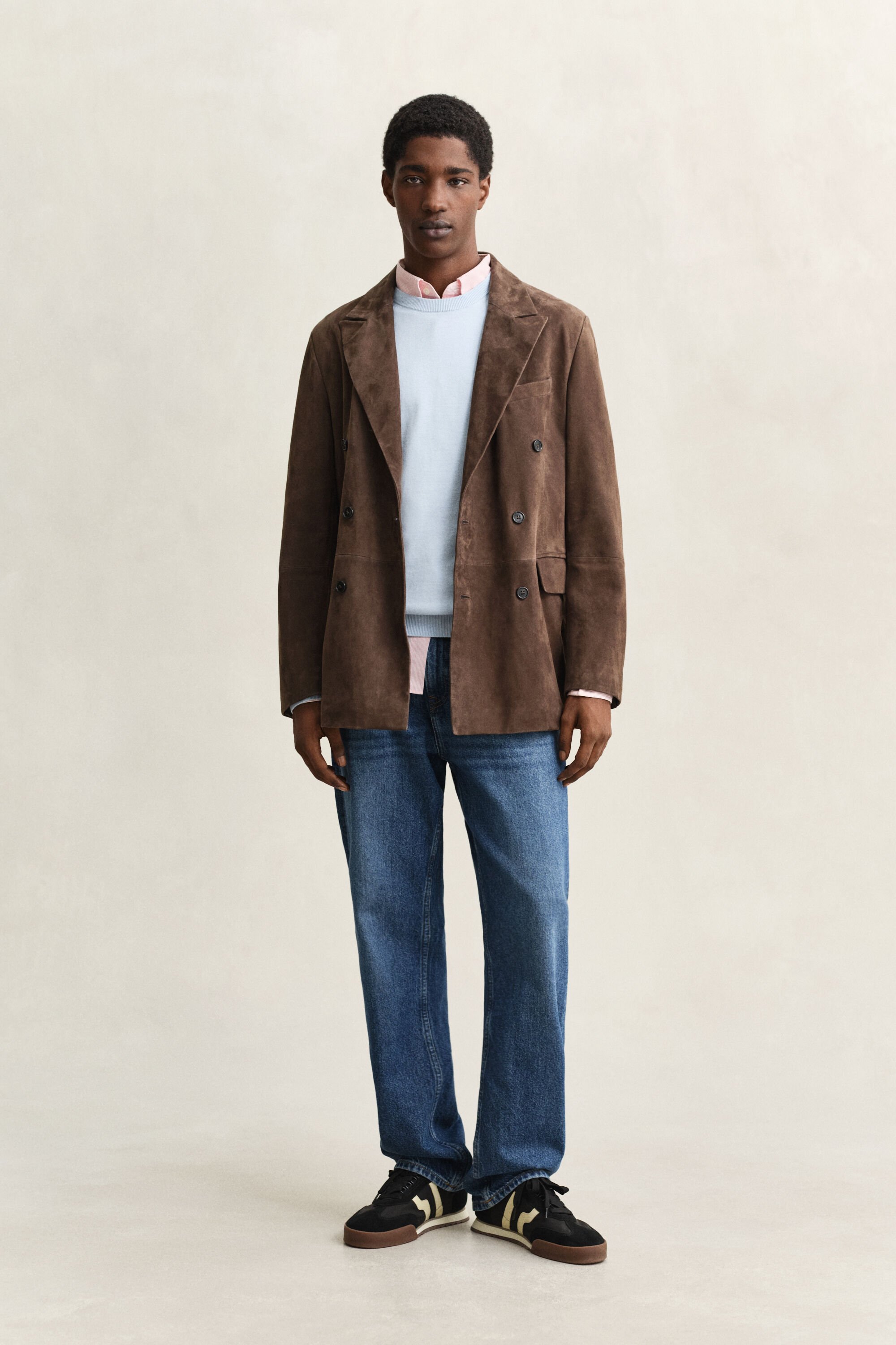 Camisola de malha com decote redondo em algodão