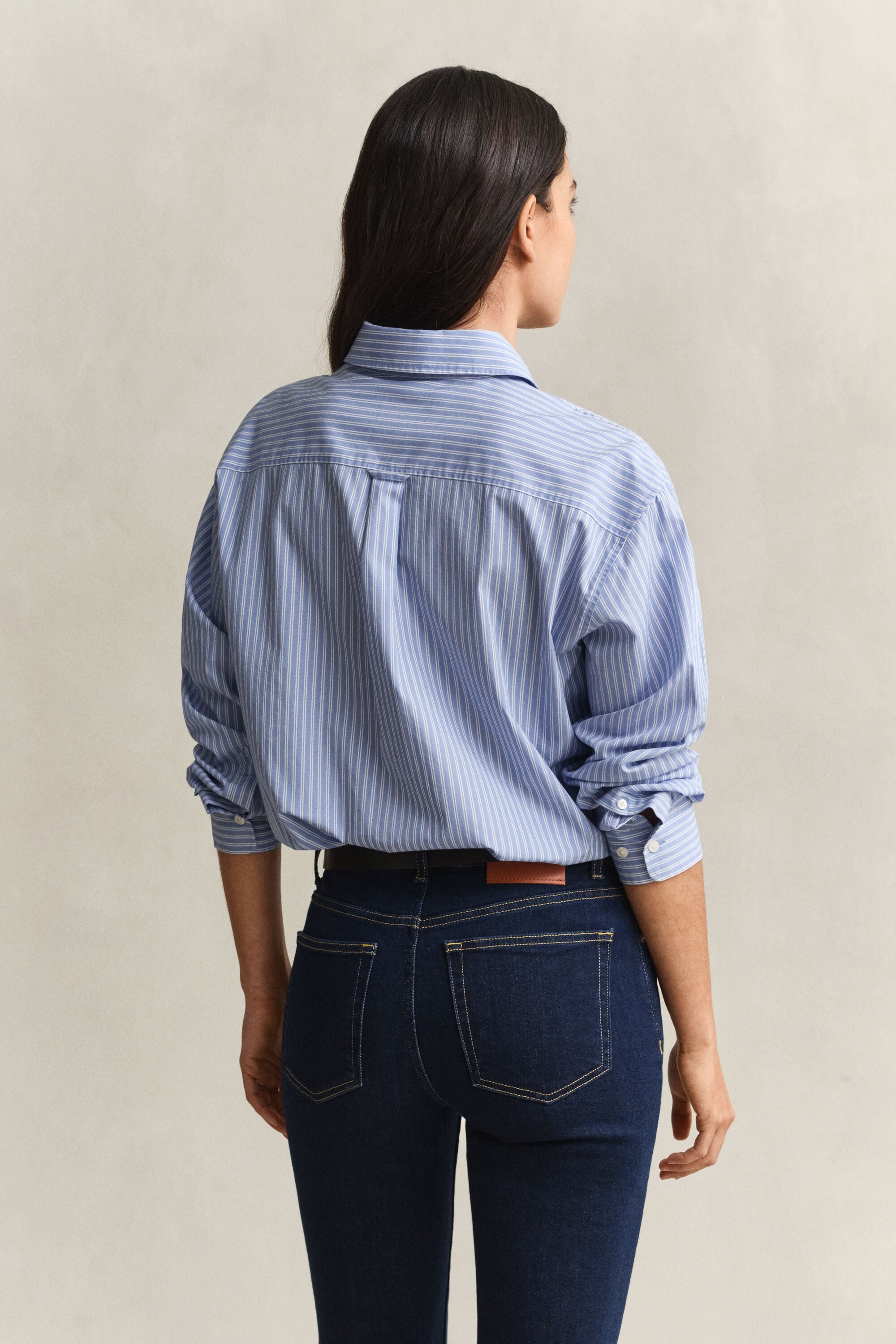 Camisa em popelina às riscas Classic relaxed fit