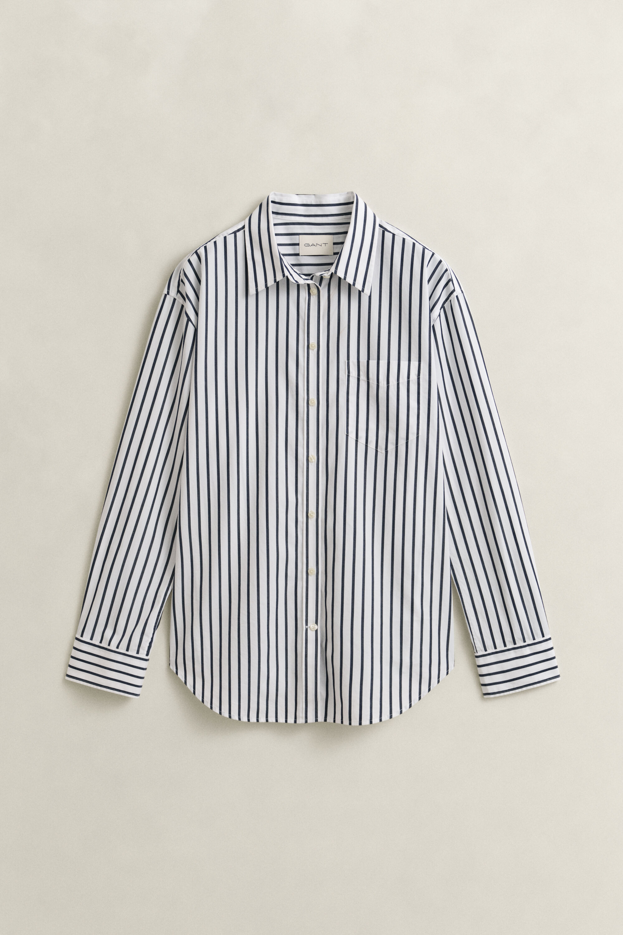 Camisa em popelina às riscas Classic relaxed fit