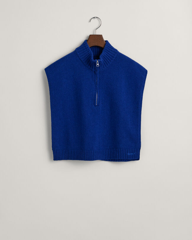 Peitilho em malha de lã com fecho de correr