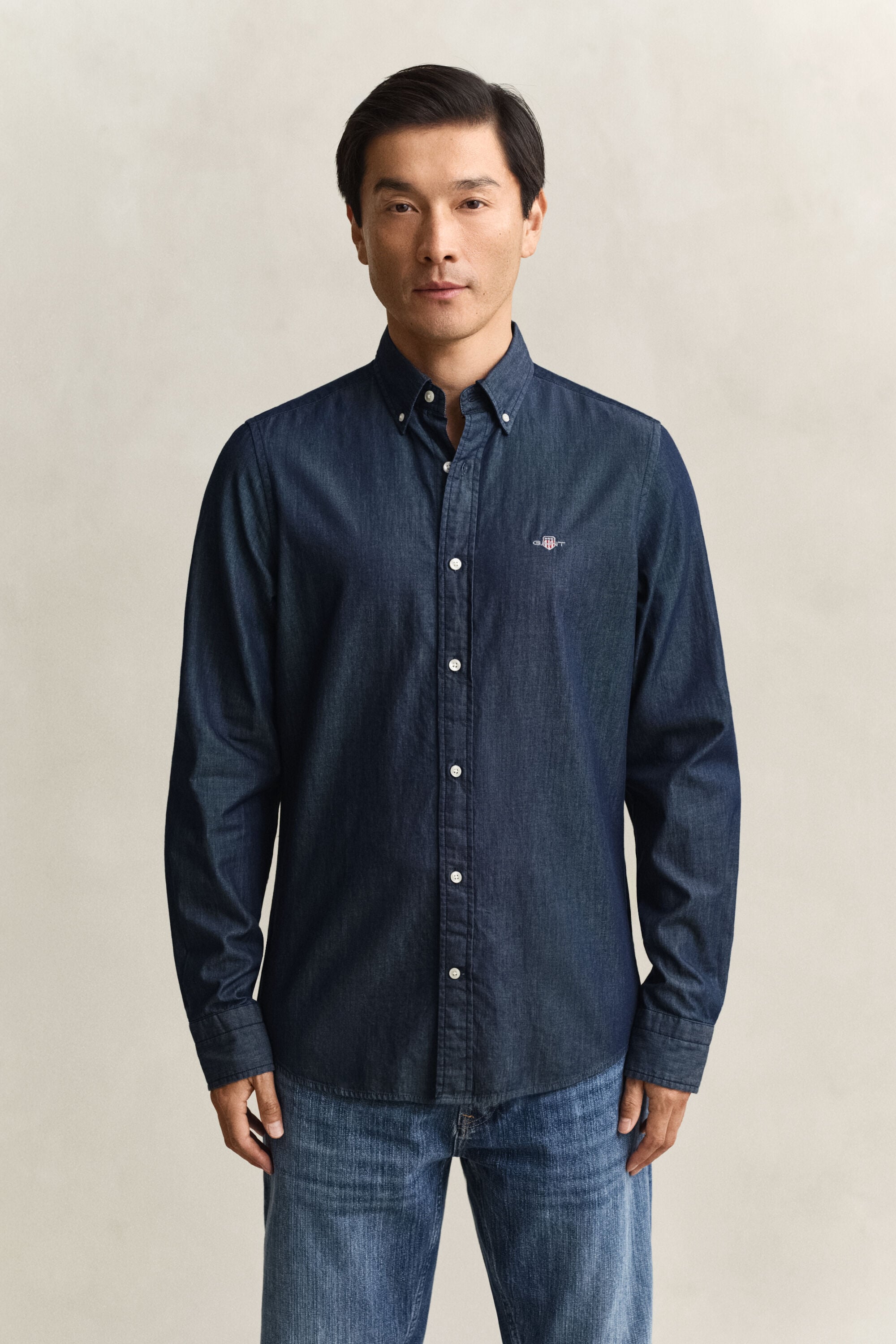 Camisa índigo slim fit