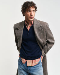 Camisola de malha estilo polo em l&atilde; de merino extrafina