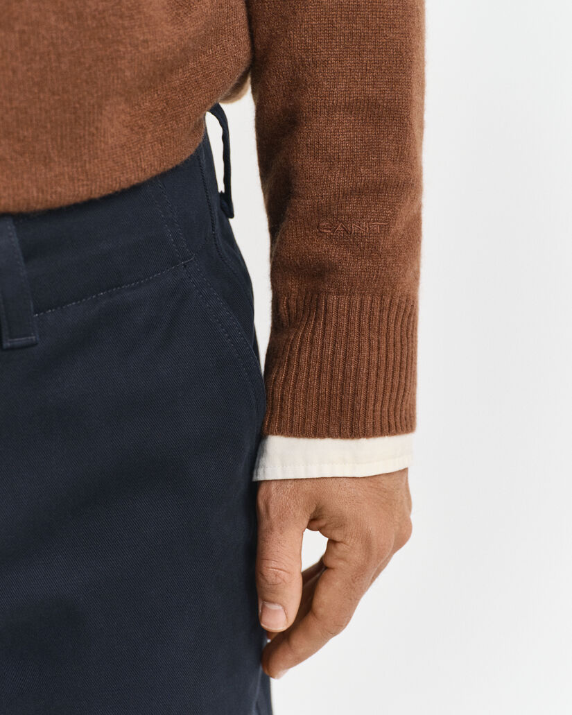 Camisola de malha com decote redondo em caxemira