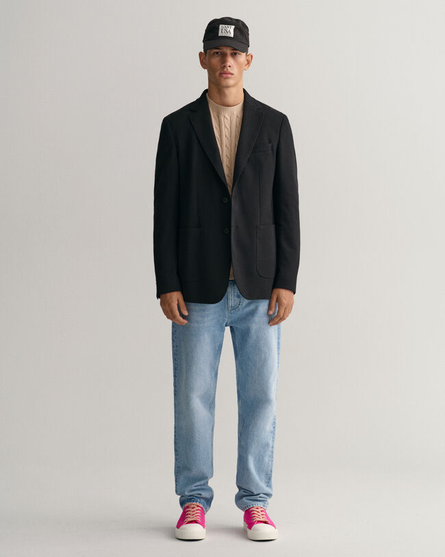 Pulover com decote redondo de algod&atilde;o entran&ccedil;ada