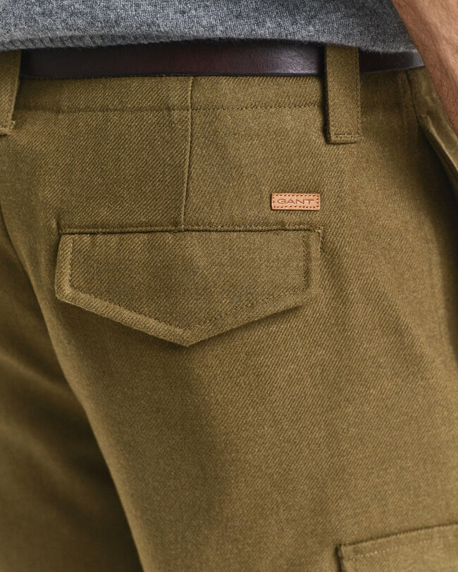 Calças cargo em mistura de lã relaxed fit