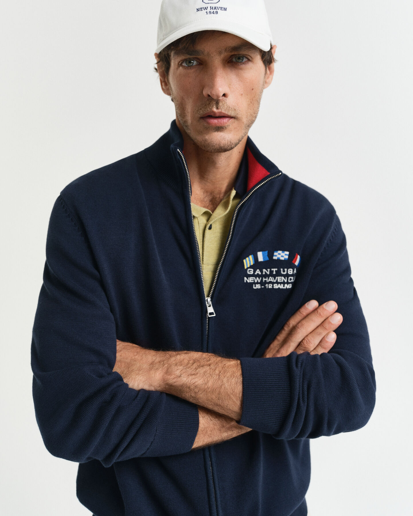 Casaco de malha com fecho de correr Nautical Flags