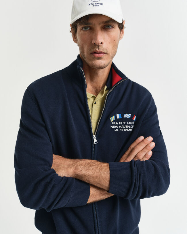 Casaco de malha com fecho de correr Nautical Flags