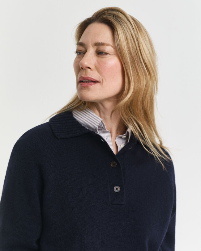 Rugger em malha de mistura de lã e caxemira