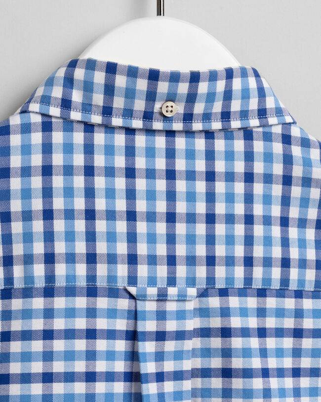 Camisa Oxford em gingham com duas cores regular fit