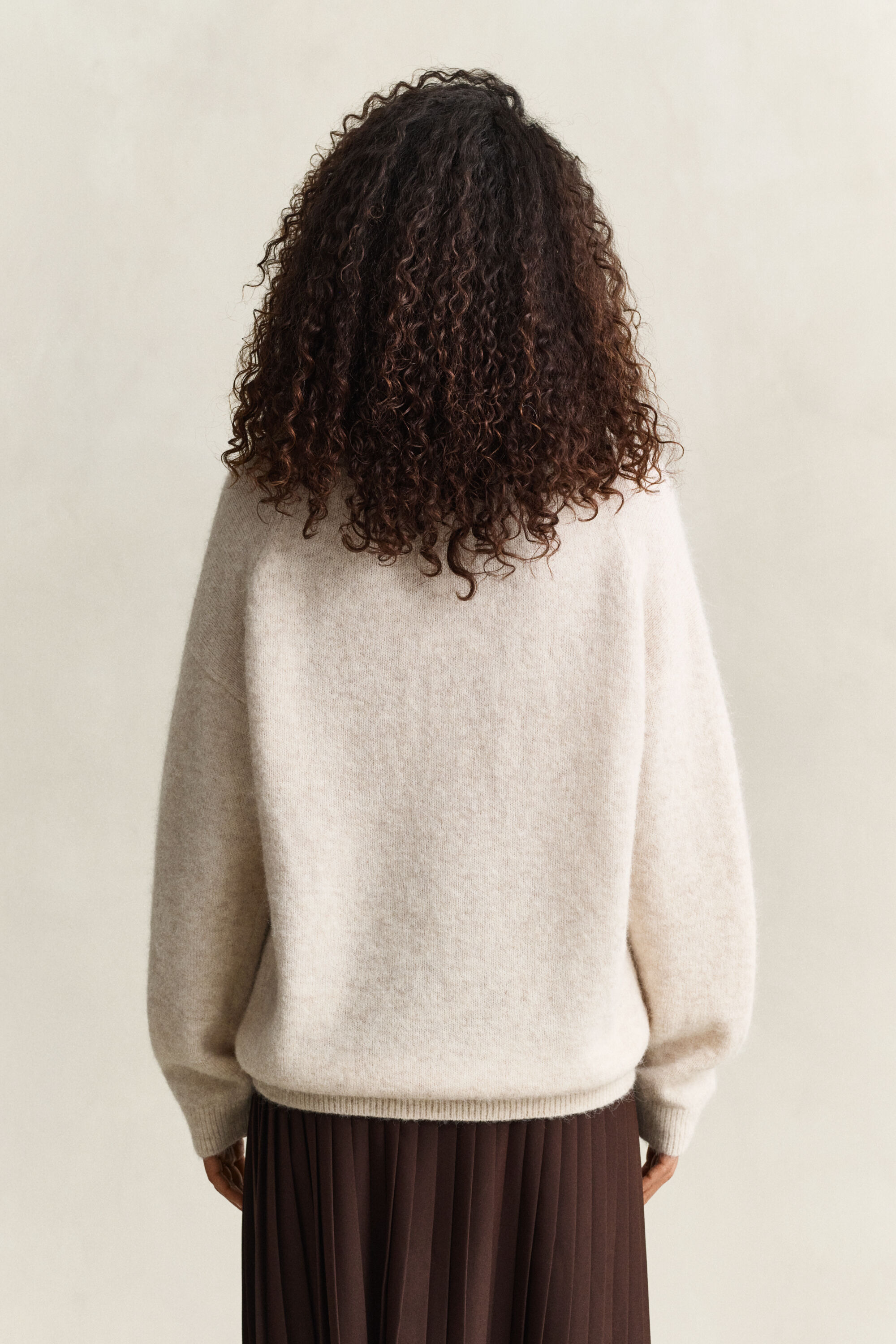 Camisola de malha em mistura de lã de alpaca