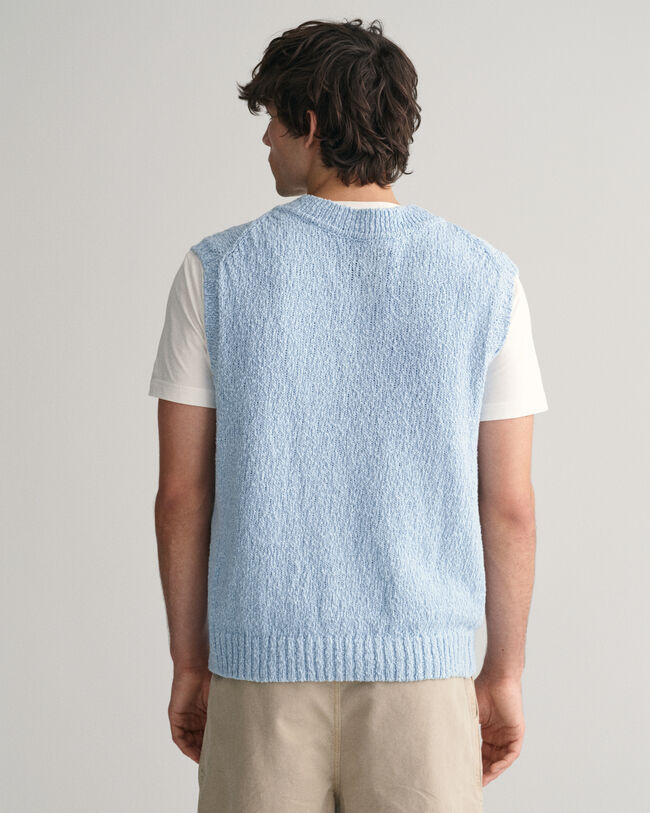 Colete em algodão texturizado com mistura de fios