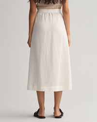 Saia de comprimento médio em linho e viscose