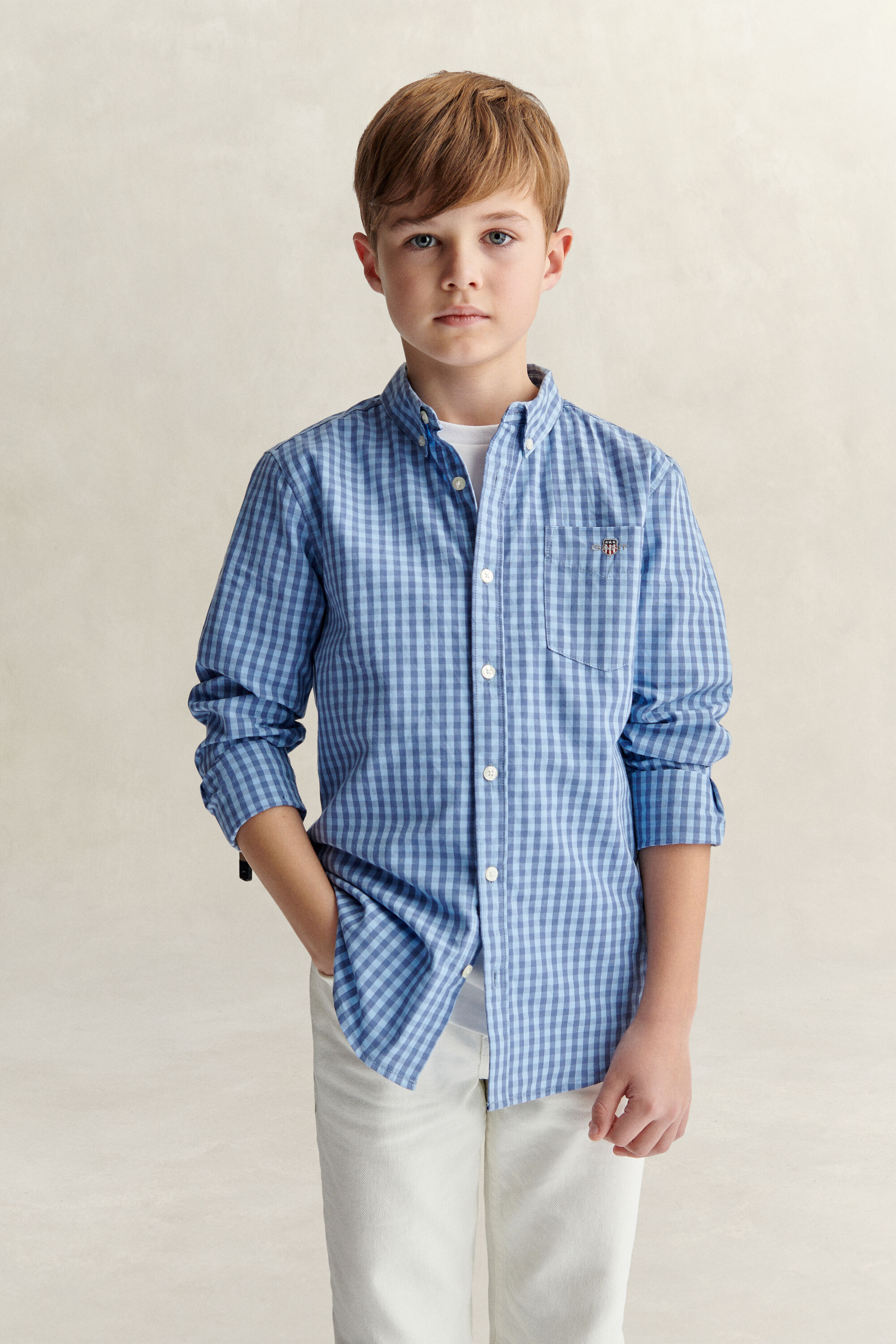 Camisa de popelina Gingham Teen Boys