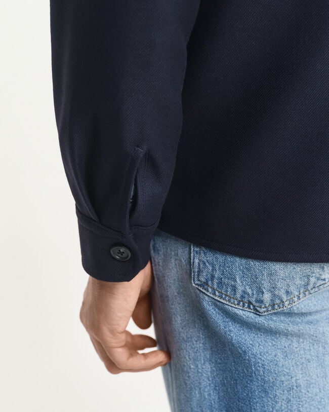 Sobrecamisa em mistura de lã regular fit