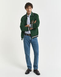 Camisa em popelina clássica com micropadrão de xadrez regular fit