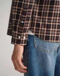 Camisa de sarja em xadrez slim fit