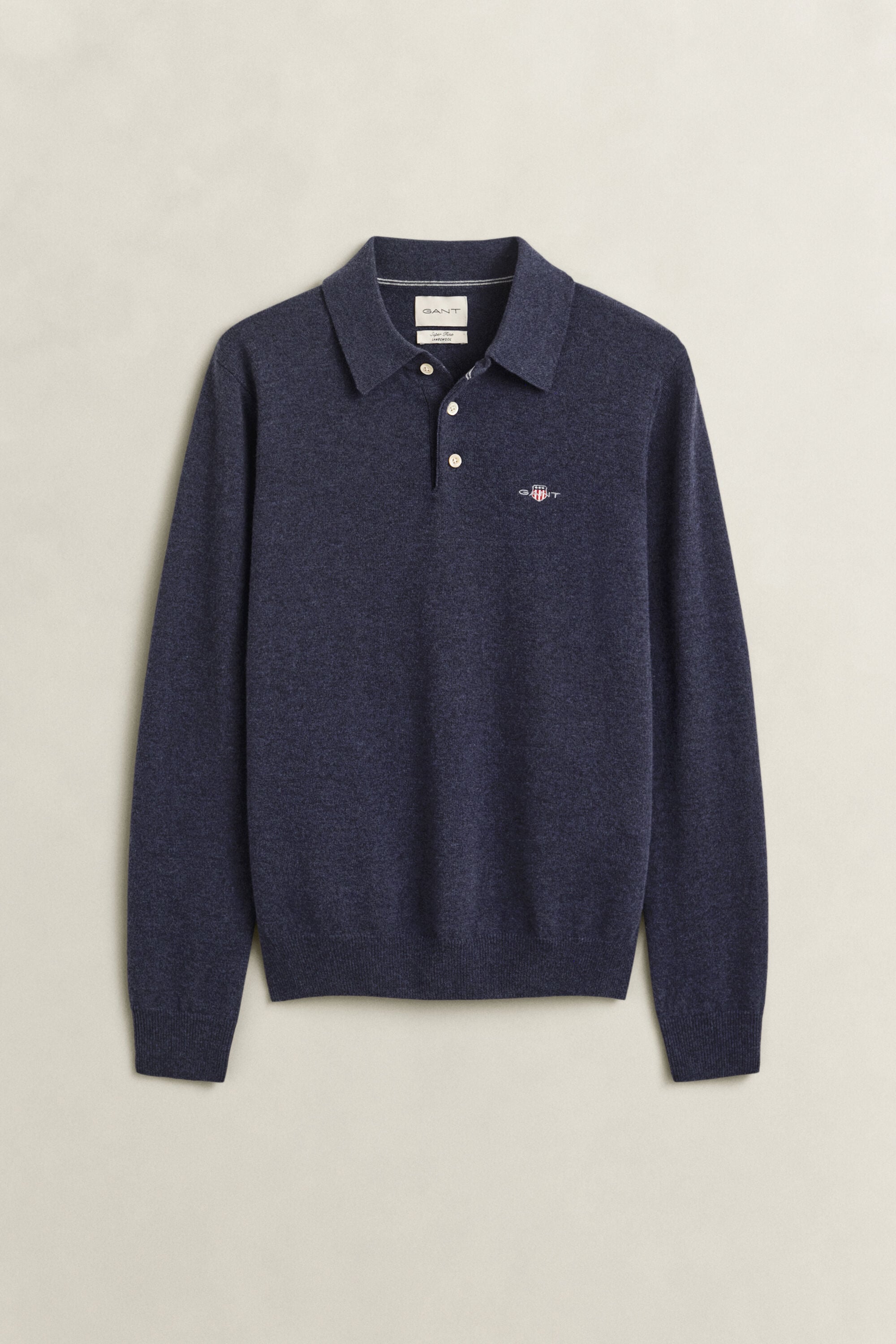Camisola de malha tipo polo em lã extrafina