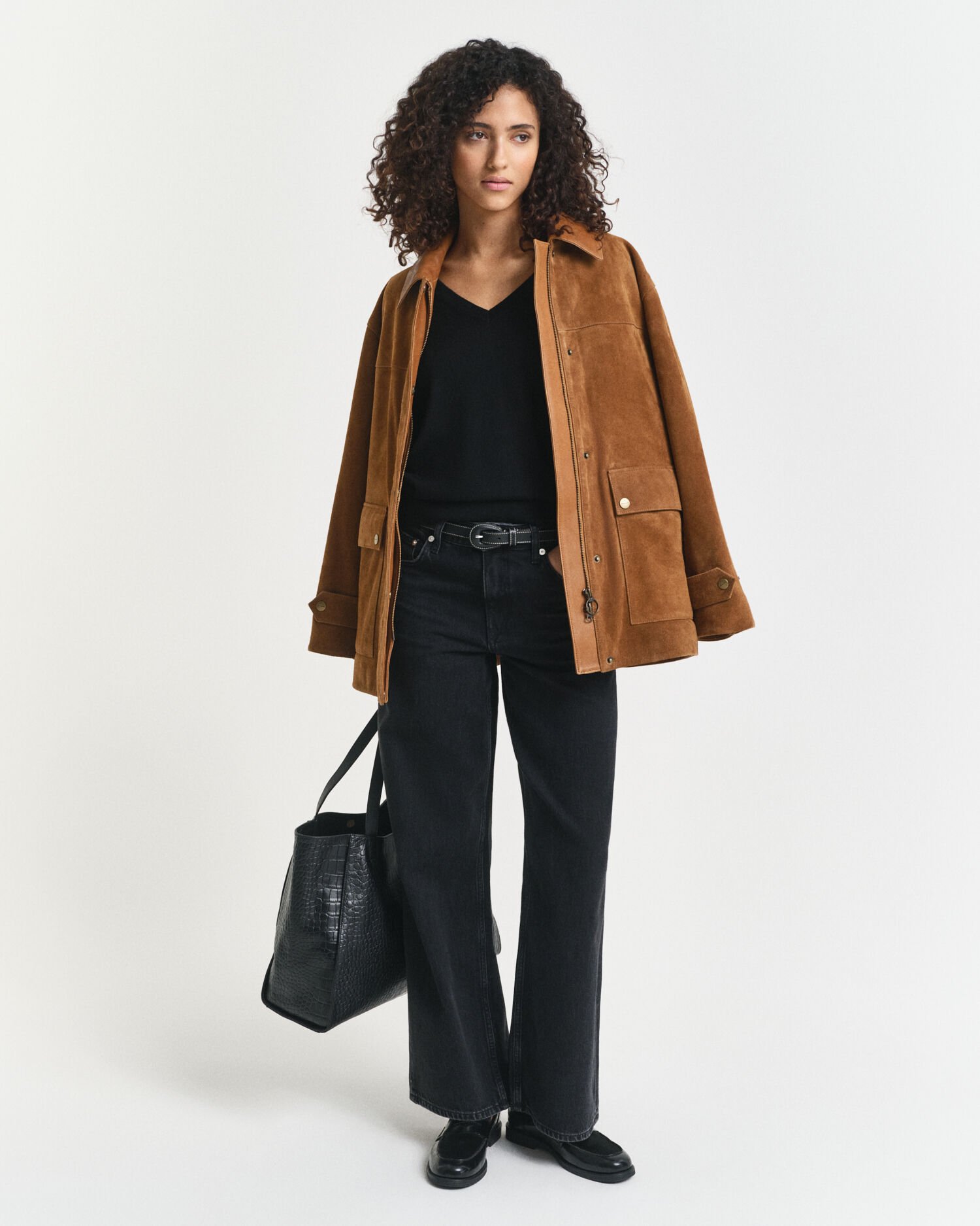 Pullover com decote em V em lã de merino extrafina