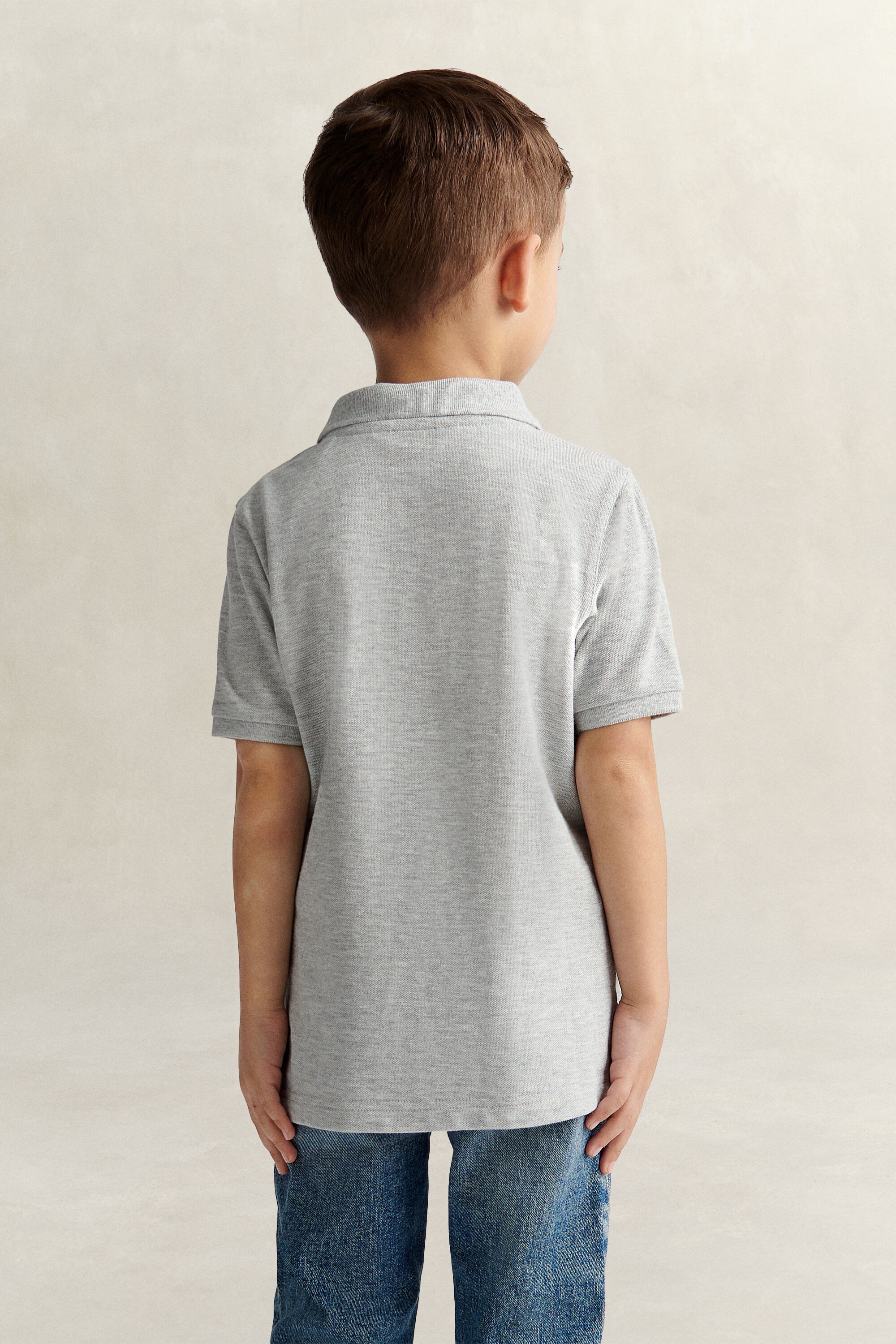 Polo em algodão piqué Shield Kids