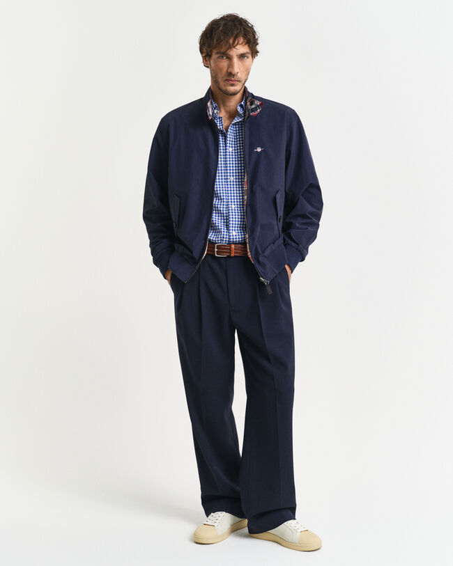 Camisa de manga curta em popelina Gingham clássica regular fit