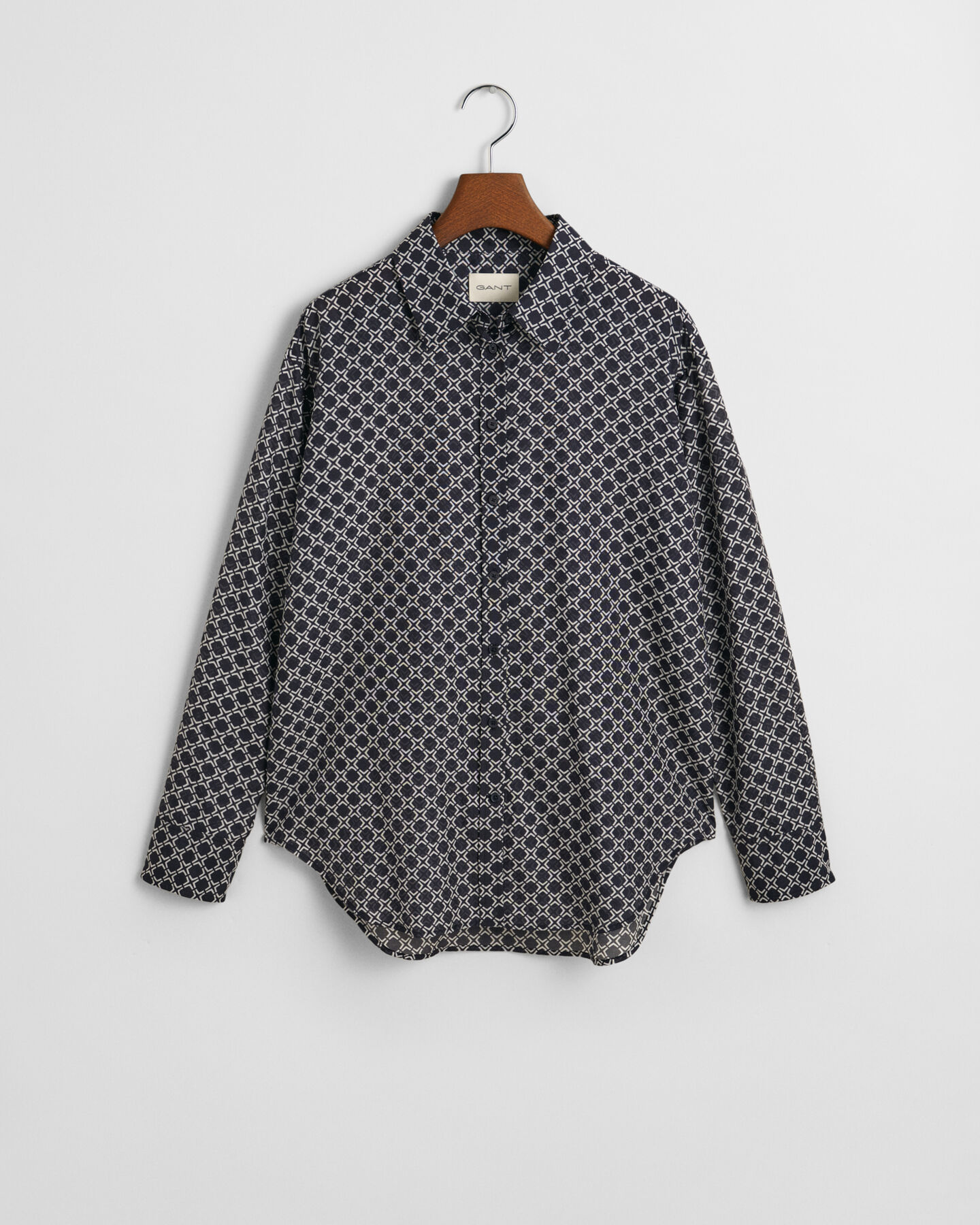 Camisa em seda e algodão Geometric relaxed fit
