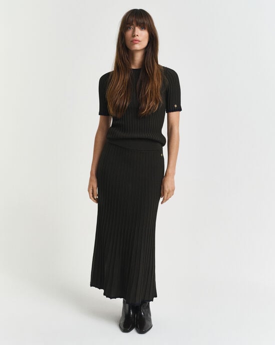 Saia em malha canelada Contrast