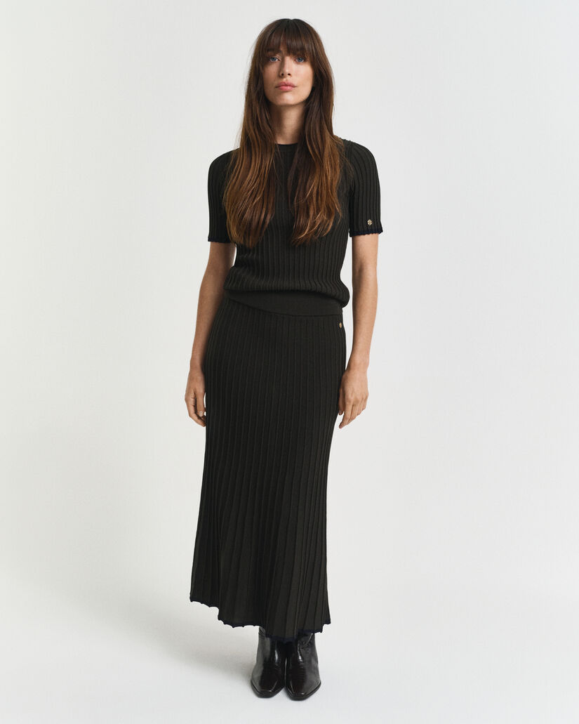 Saia em malha canelada Contrast