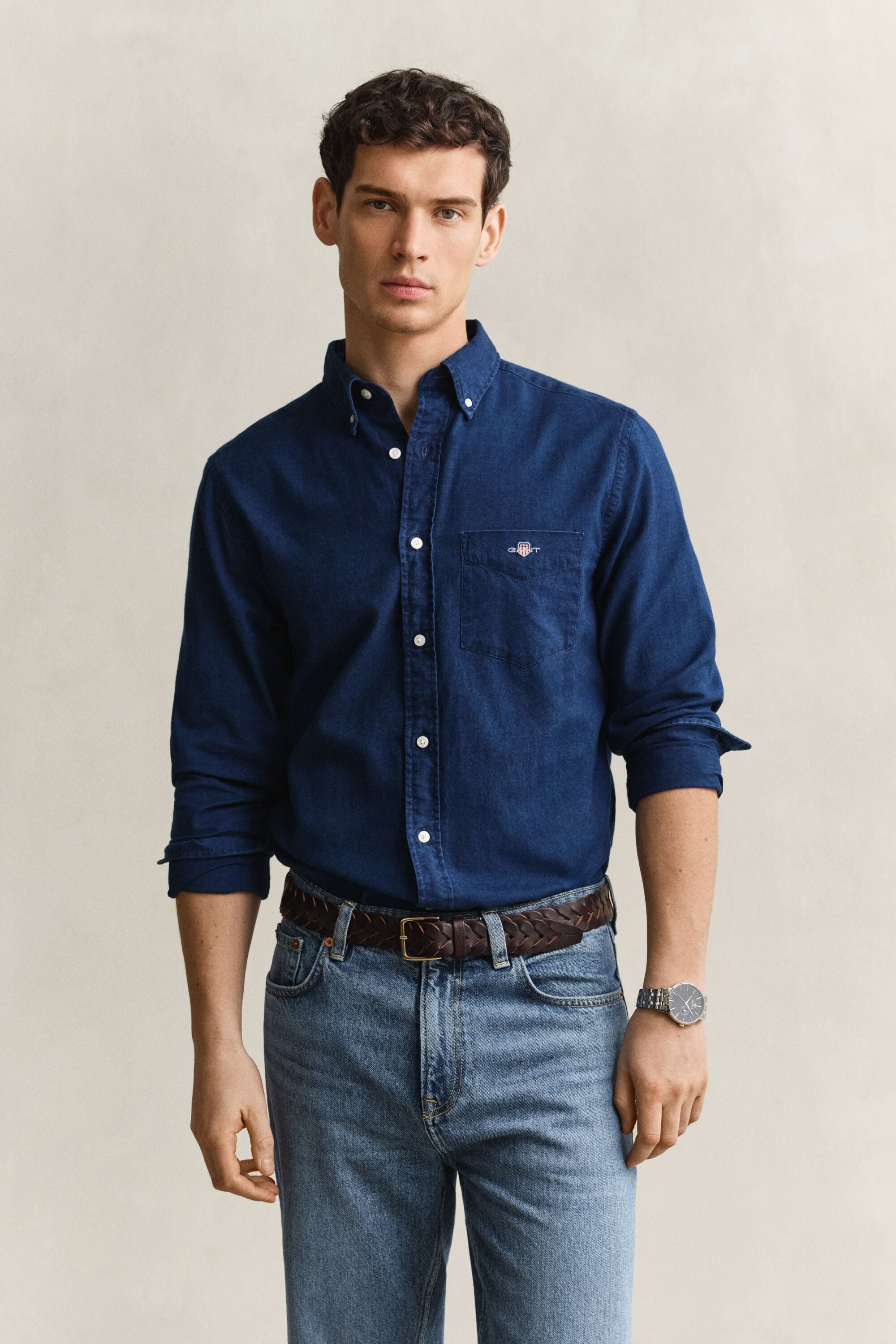 Camisa Oxford Indigo