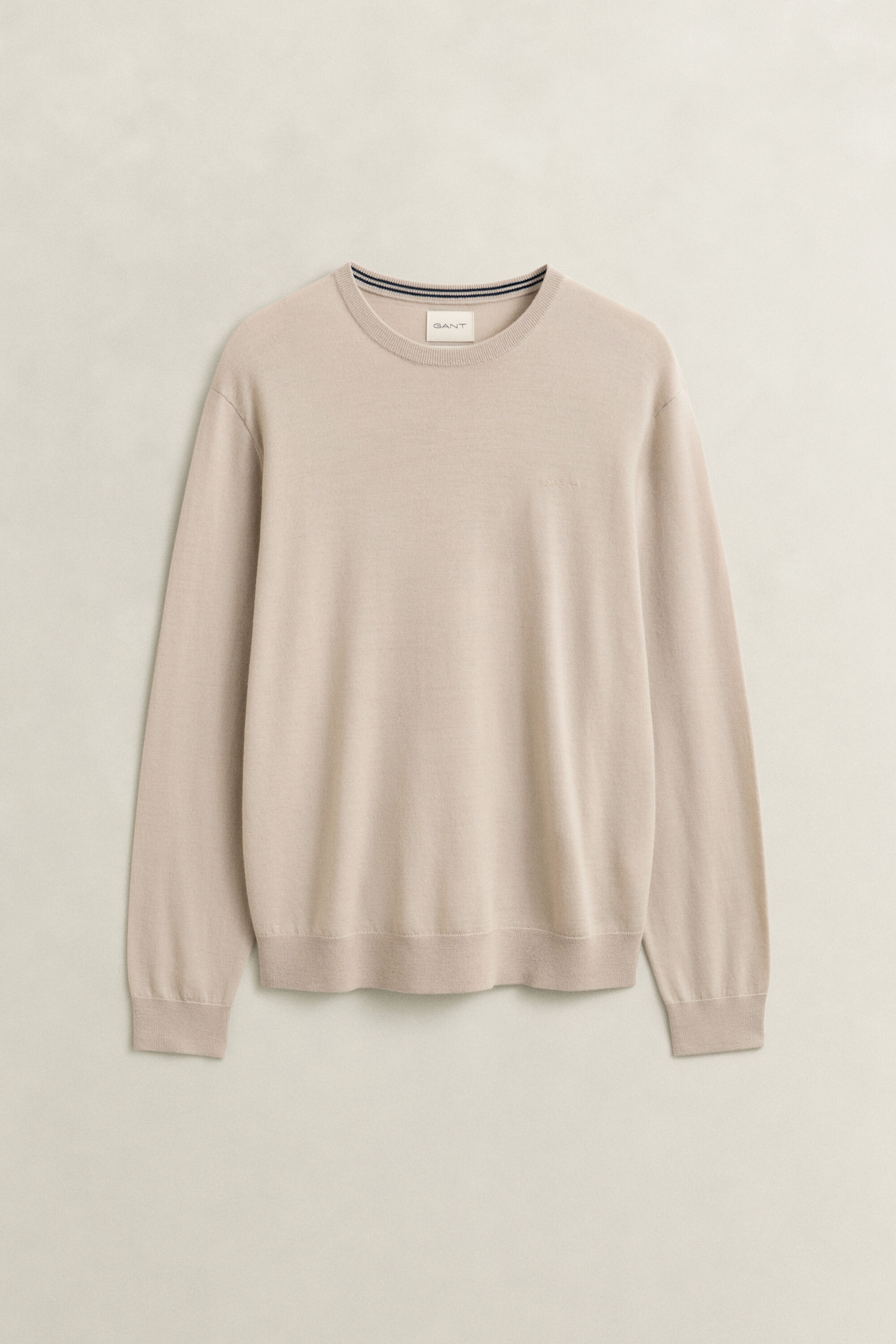 Camisola de malha com decote redondo em lã de merino