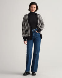 Casaco de malha oversized com padrão Houndstooth
