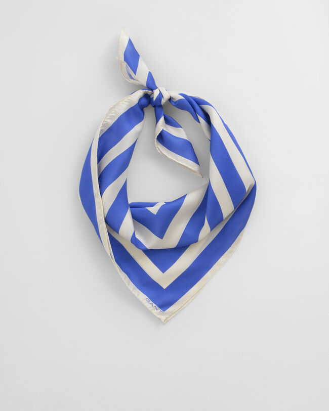 Lenço de seda com estampado às riscas