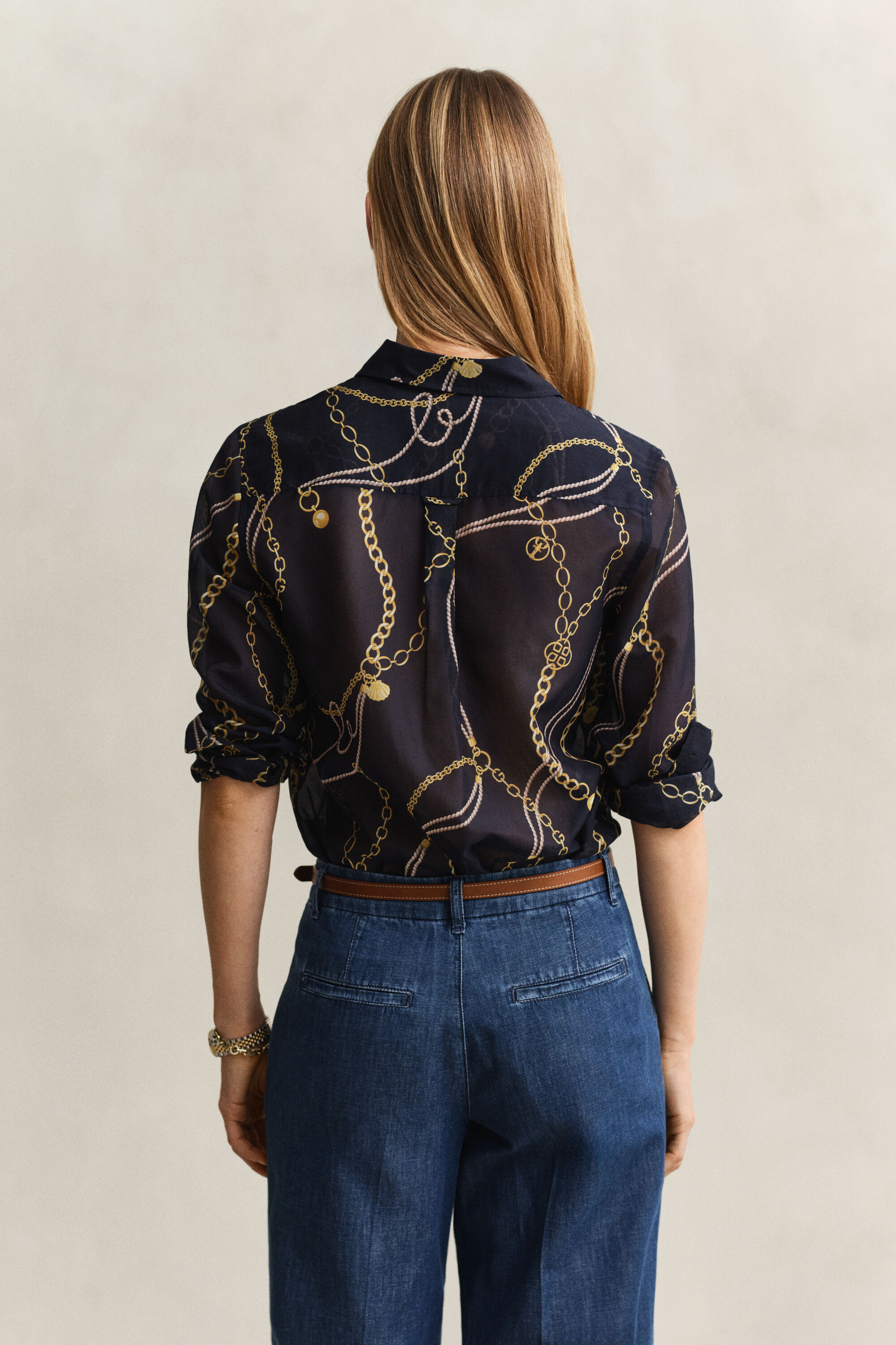 Camisa em seda e algodão