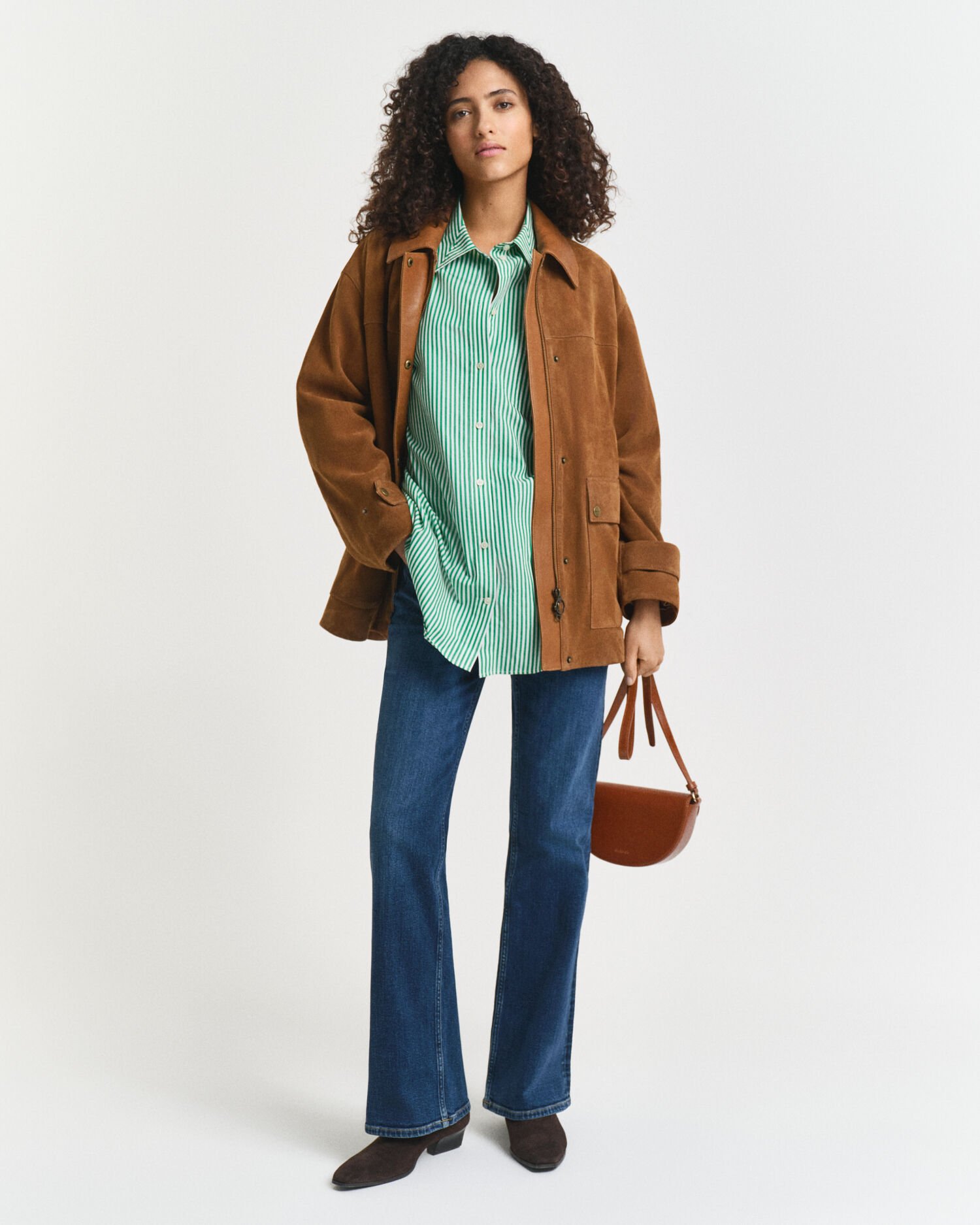 Camisa em popelina às riscas Classic oversized