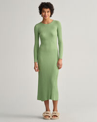 Vestido com decote redondo em canelado