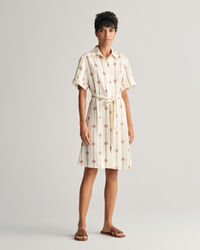 Vestido-camisa de manga curta estampado