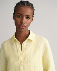 Camisa em chambray de linho regular fit