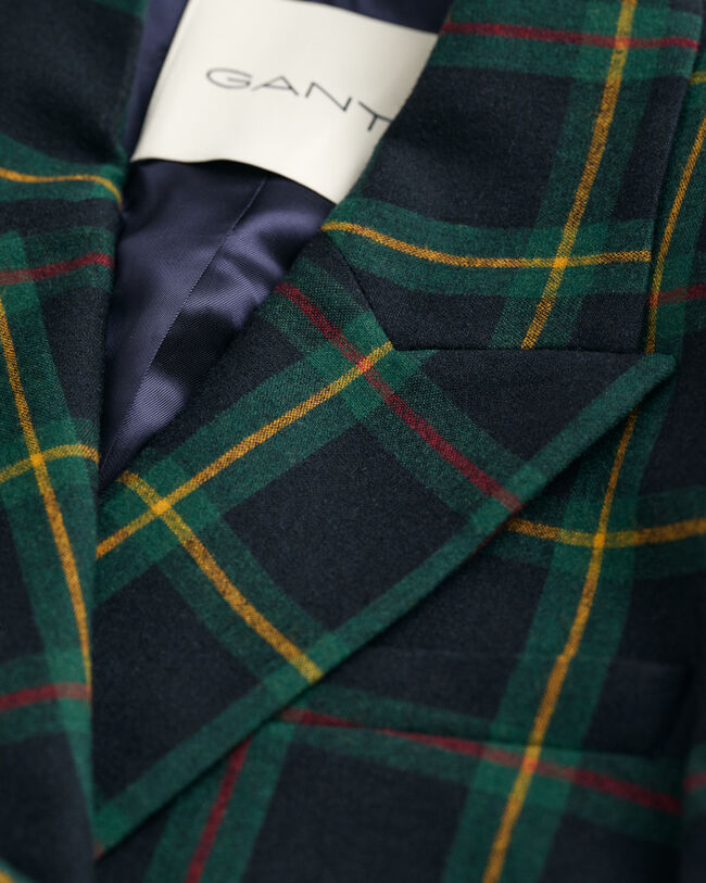 Blazer de fato com padrão de xadrez regular fit