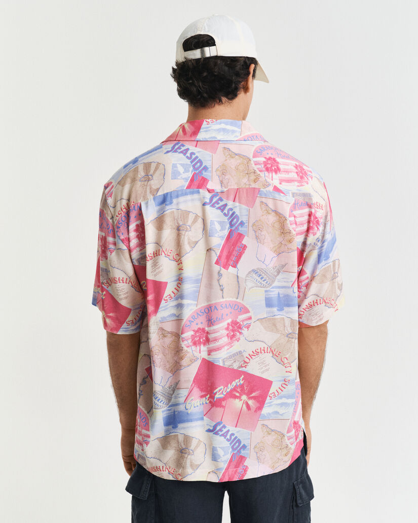Camisa de manga curta com estampado Resort relaxed fit