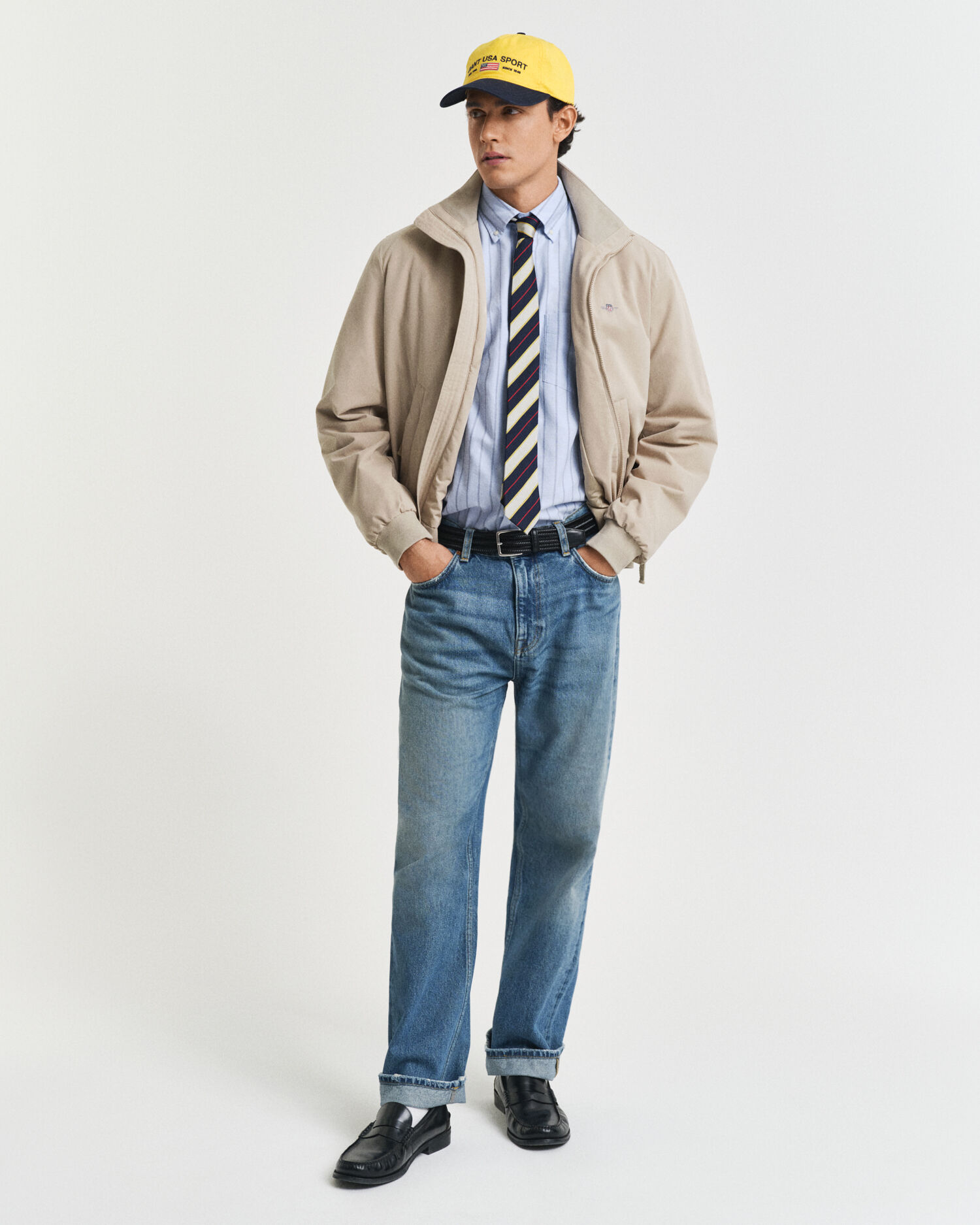 Camisa Oxford clássica às riscas regular fit