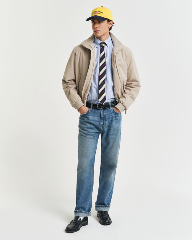 Camisa Oxford clássica às riscas regular fit