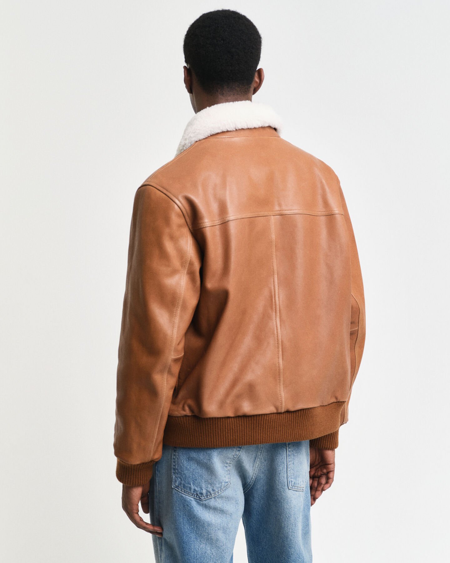 Casaco de aviador em pele