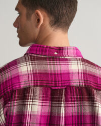 Camisa de flanela resistente com padr&atilde;o de xadrez relaxed fit