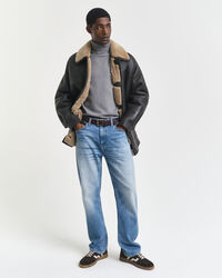 Sweatshirt clássico de gola alta em algodão