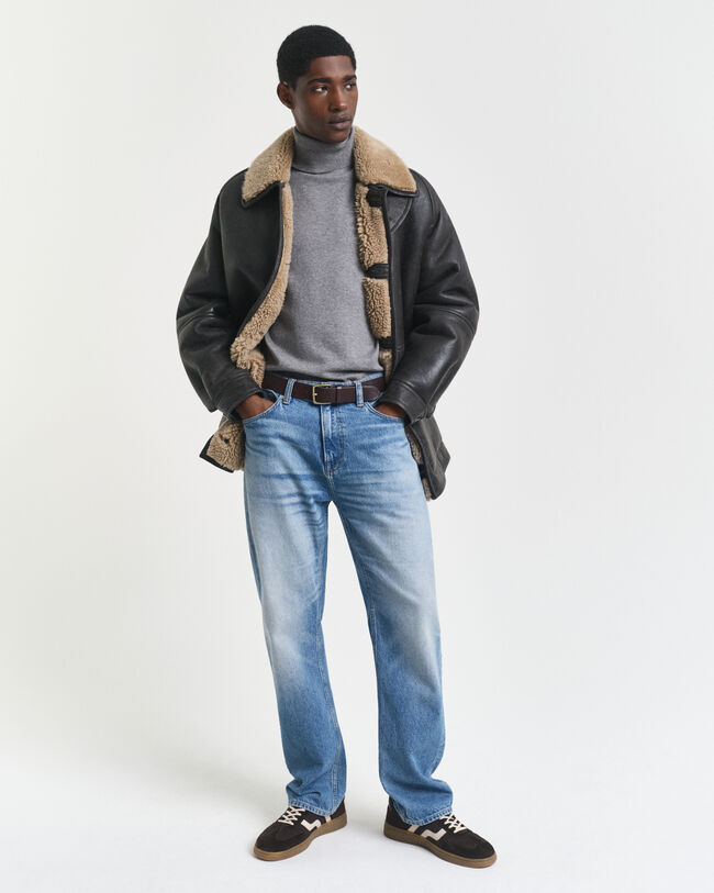 Sweatshirt clássico de gola alta em algodão