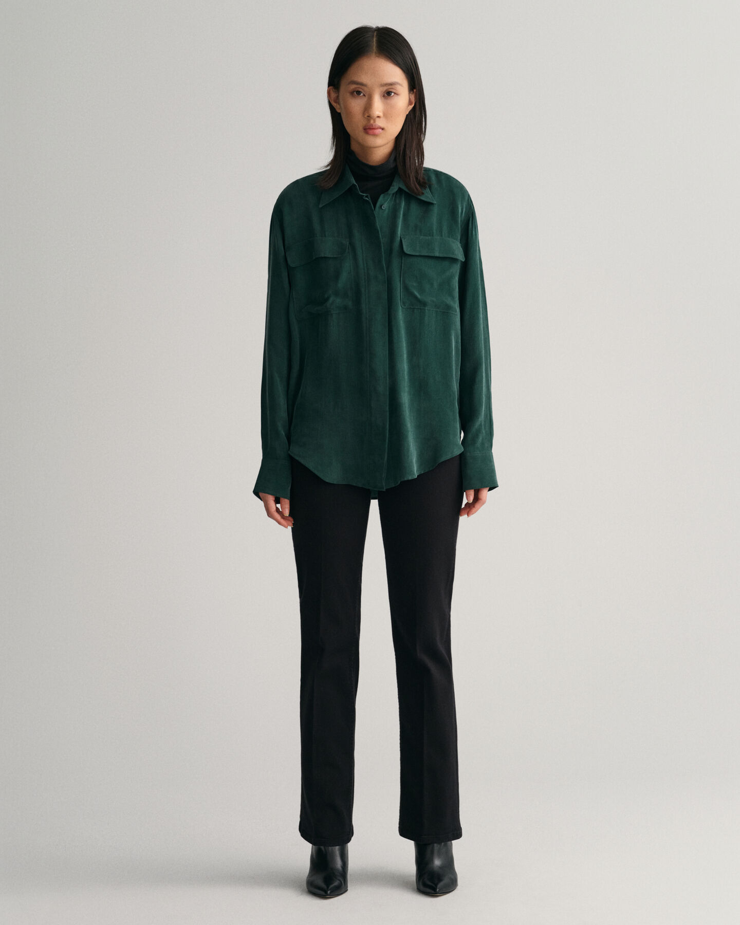 Calças de ganga evasê coloridas